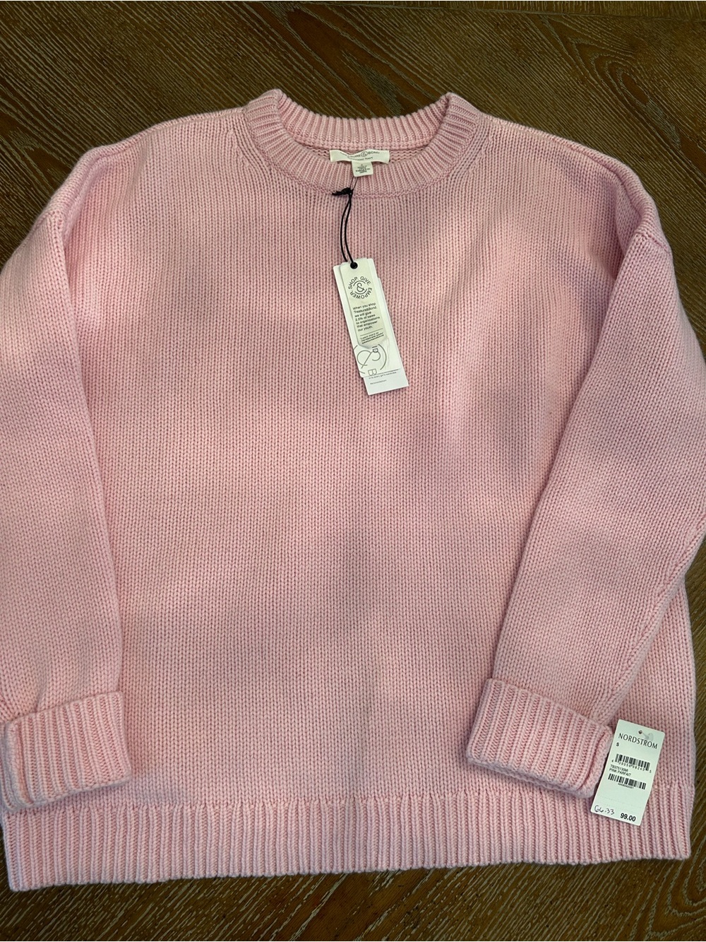 Nordstrom Pink Crewneck Knit Sweater